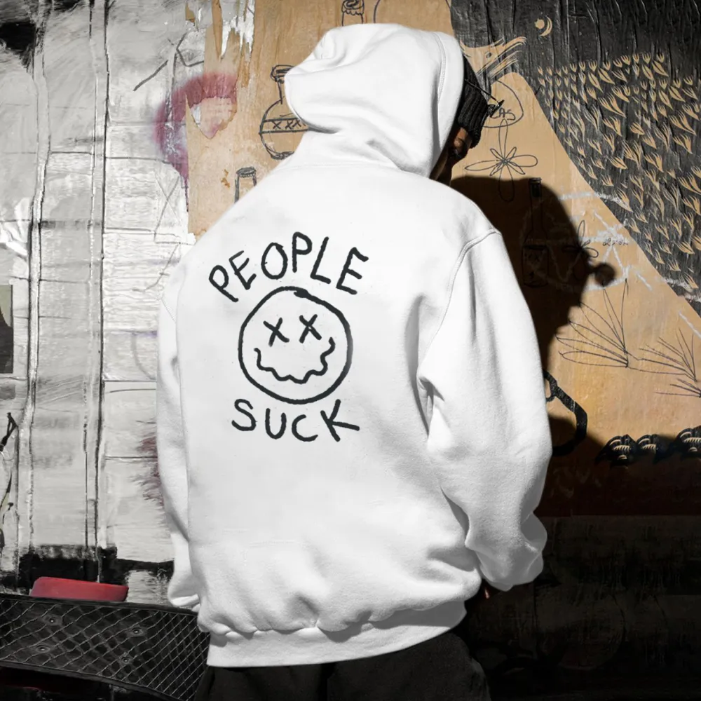 people suck Letter Print Casual Hoodie