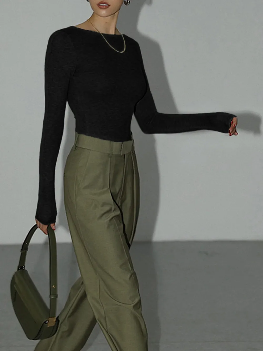 Ribbed Boat Neck Long Sleeve Bodysuit