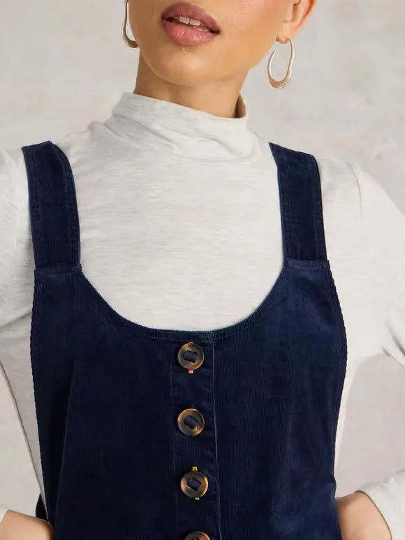 Scoop Neck Viola Cord Dungaree