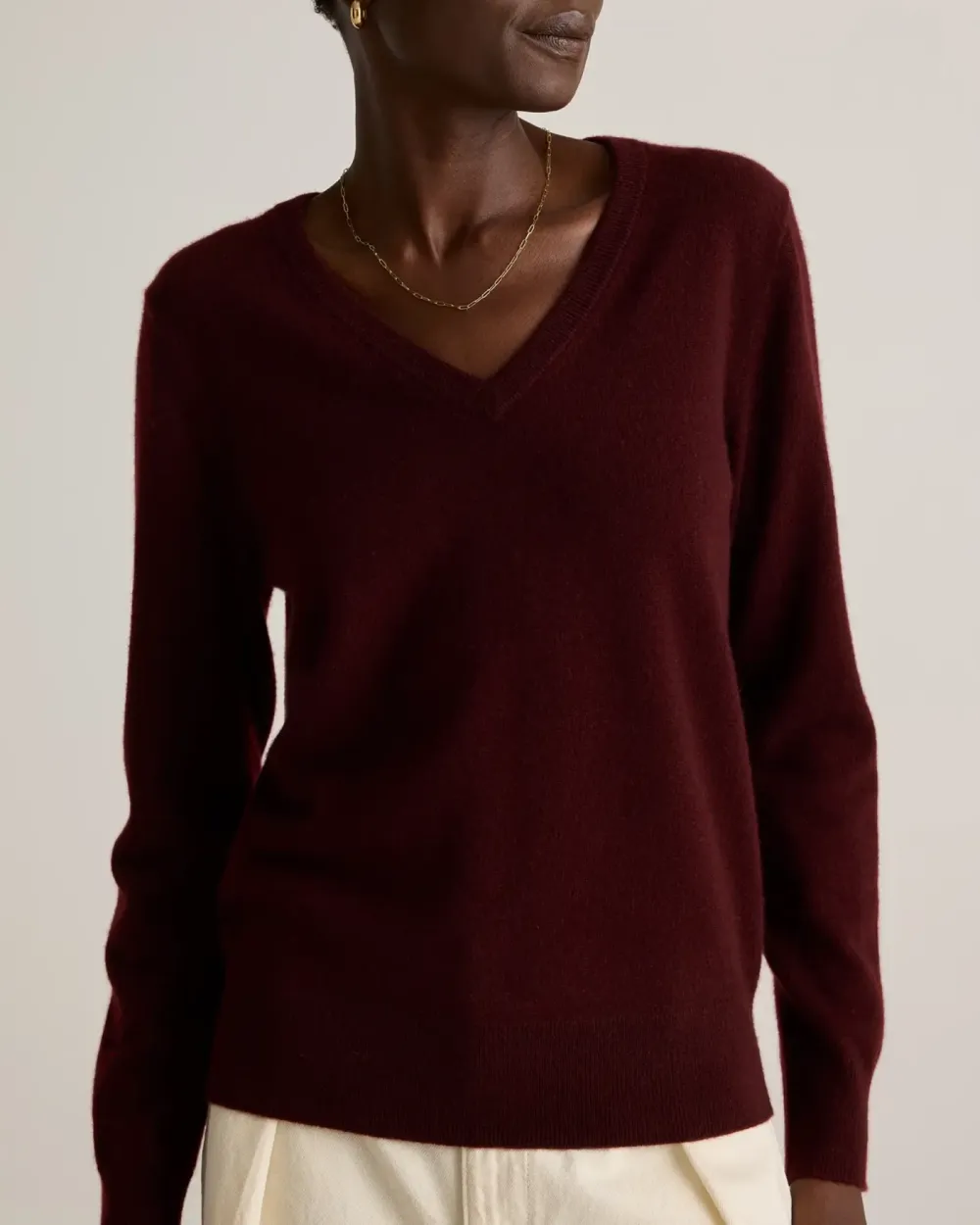 V-Neck Mongolian Cashmere Sweater