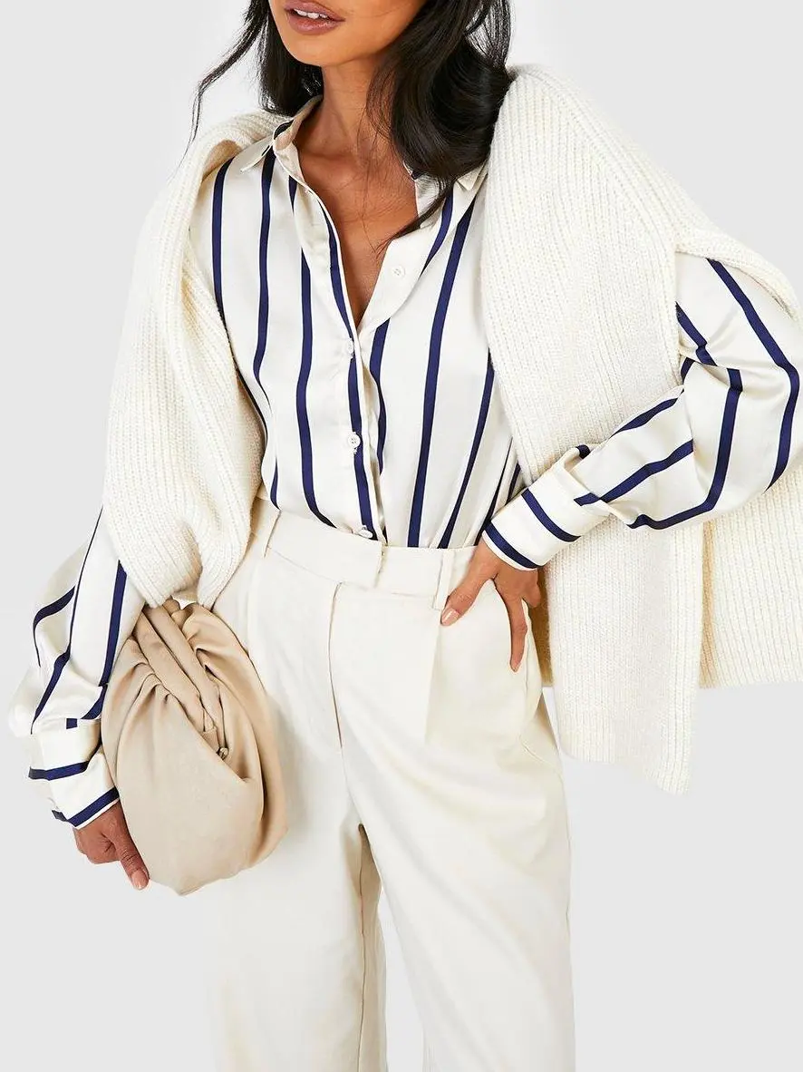 FINE STRIPE SATIN SHIRT