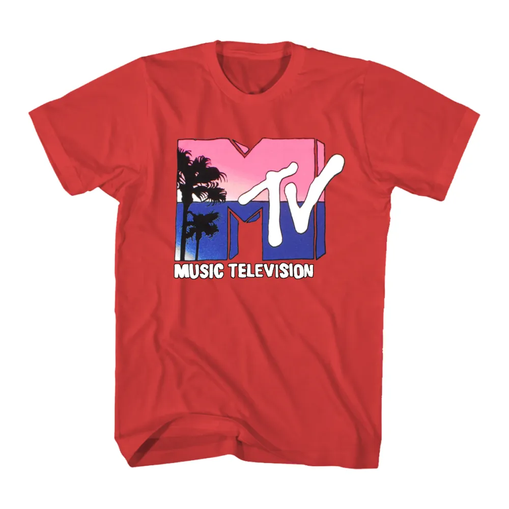 MTV Womens/Ladies Logo Palm Tree T-Shirt