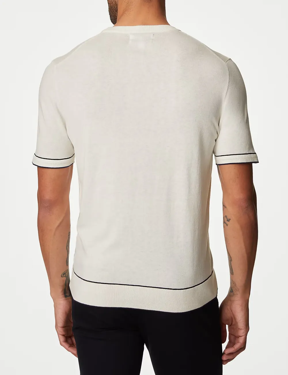 Silk Cotton Crew Neck Knitted T-Shirt