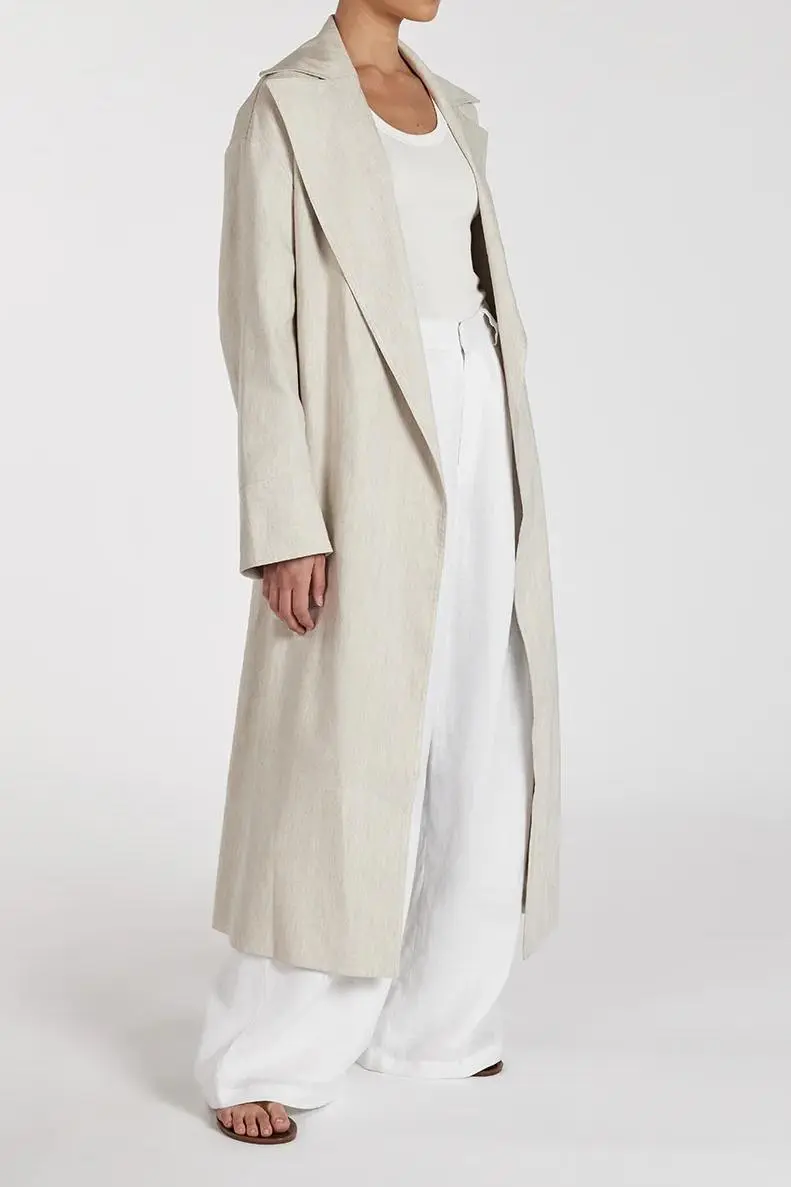 JOSEPHINA NATURAL LINEN BLEND COAT