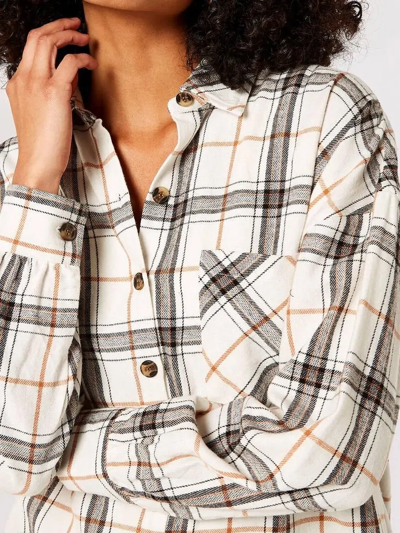 Oversized Cotton Check Shirt