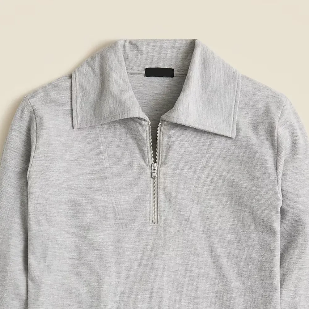 Soft rib quarter-zip top