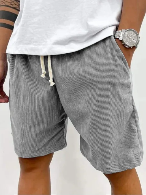 Men's solid corduroy shorts
