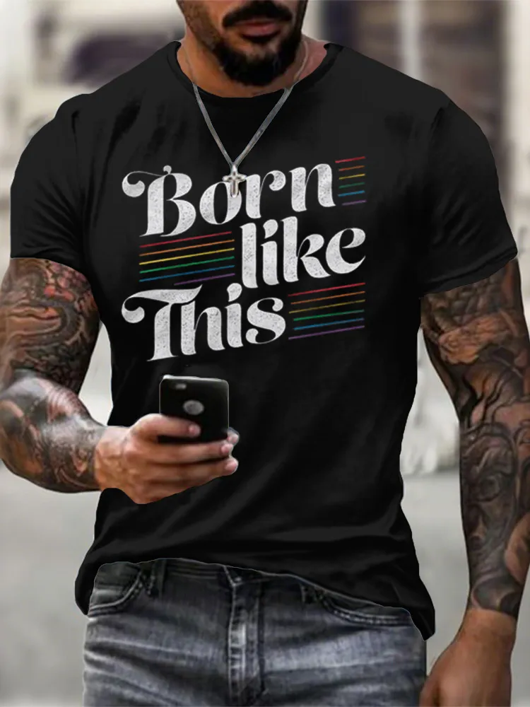Men'S Born Like This Round-Neck T-Shirt