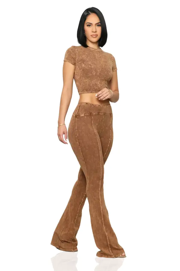On The Move Piece Pant Set (Brown)