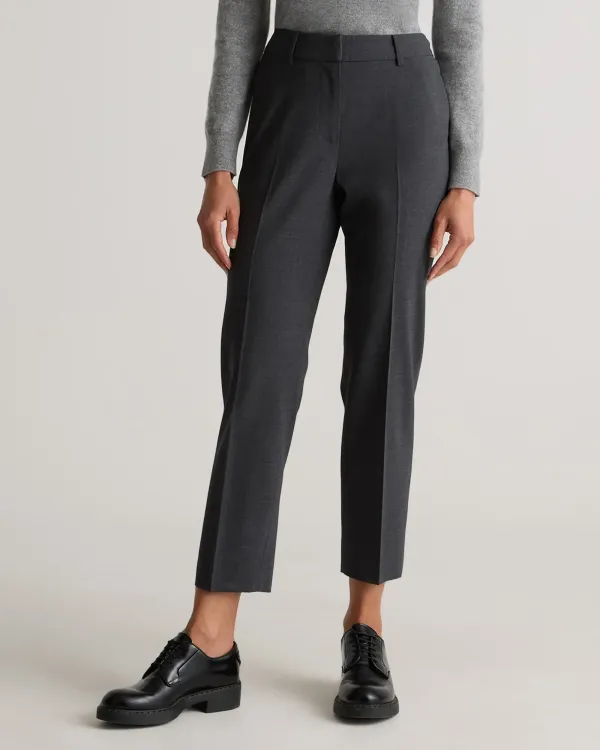 Italian Wool Slim Leg Ankle Pants