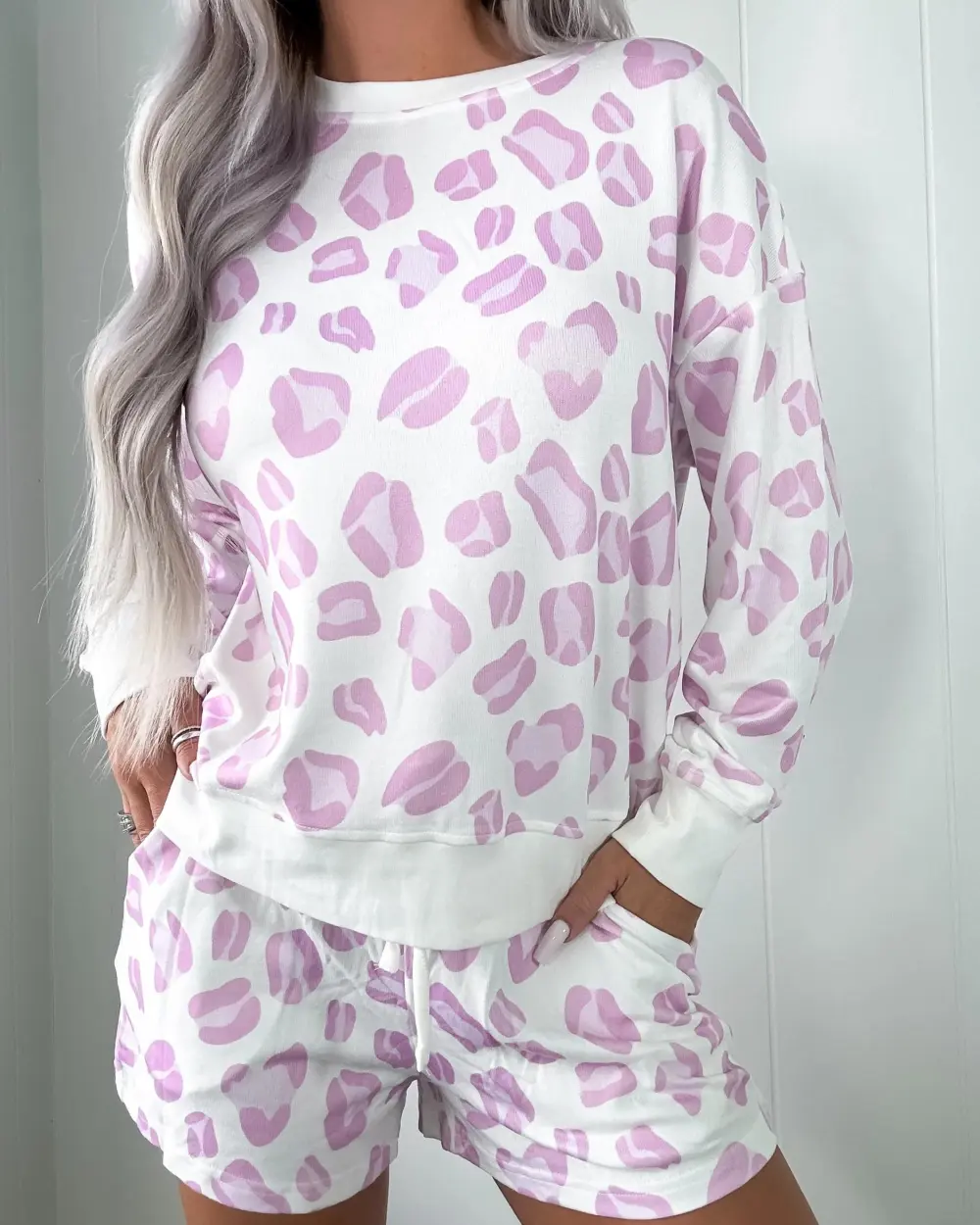 Downtime Leopard Loungewear Set - Pink