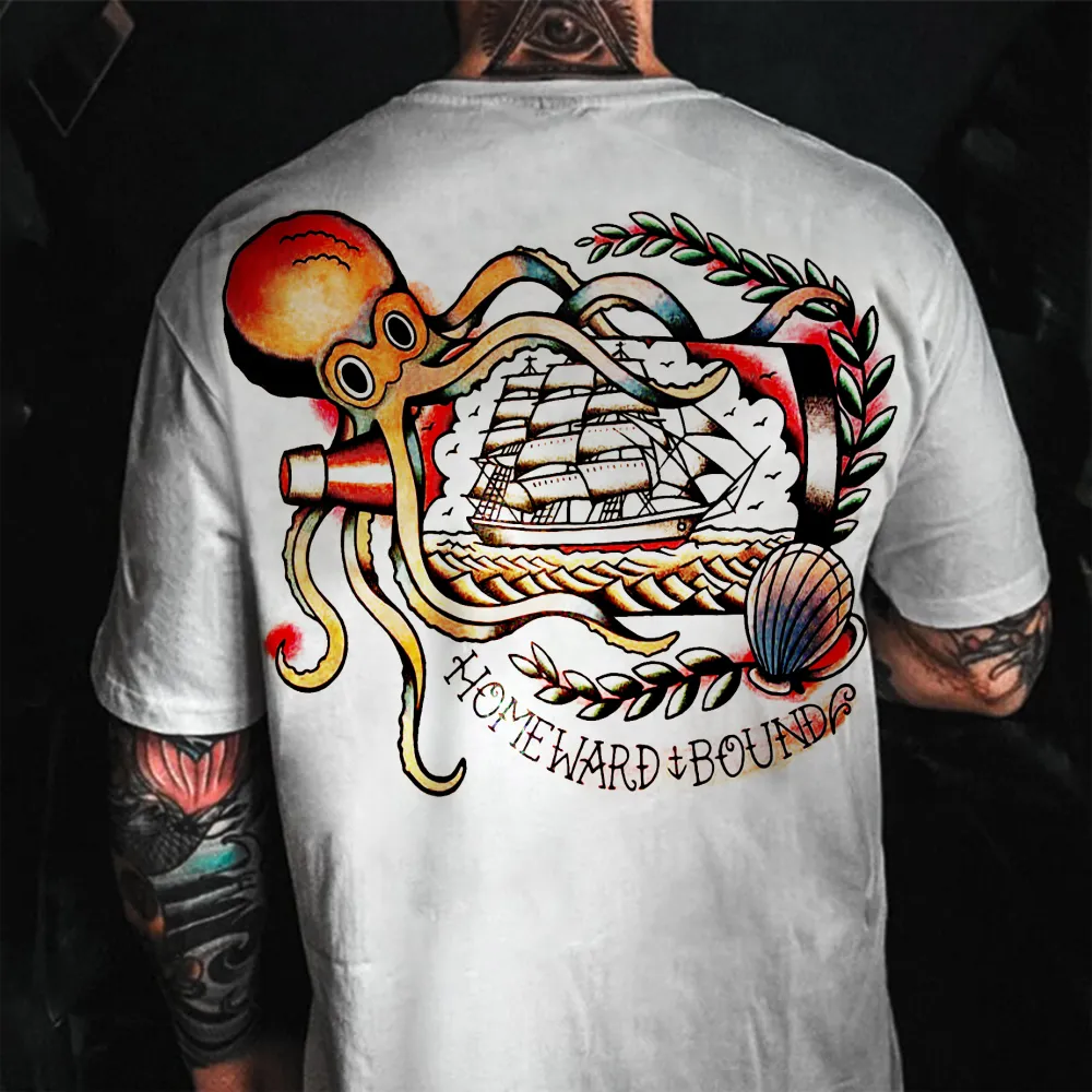 sea monster print t-shirt designer