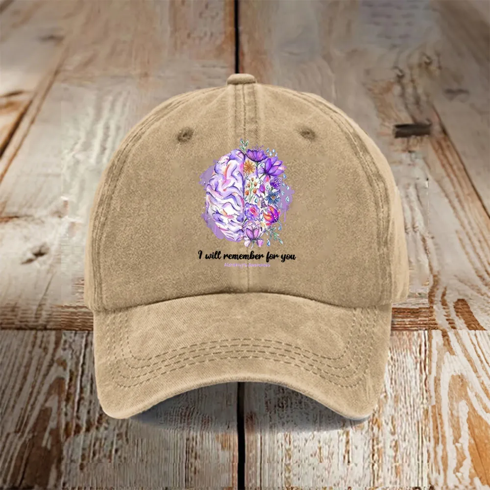 I Will Remember For You Alzheimer'S Awareness Baseball Caps