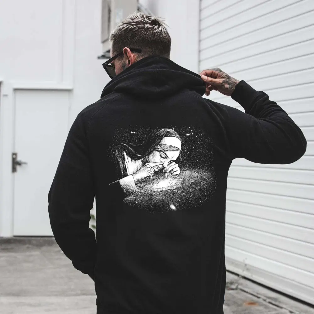 Evil Nun Printed Men's Hoodie