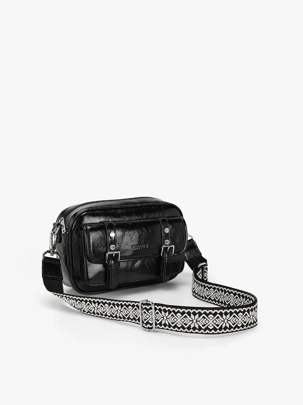 Mia Wide Strap Vegan Leather Crossbody Bag