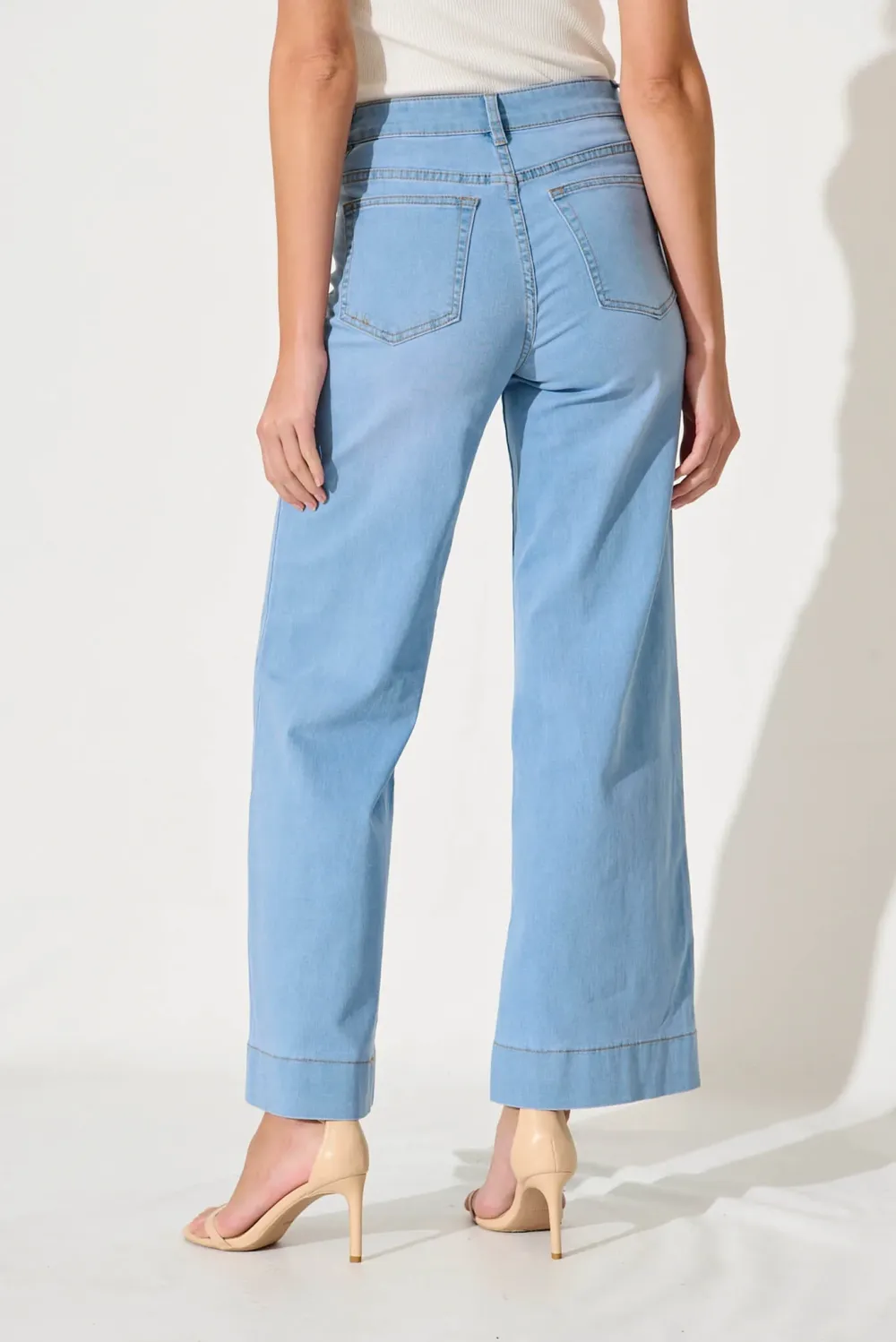 Light Blue High Waisted Flared Denim Jeans