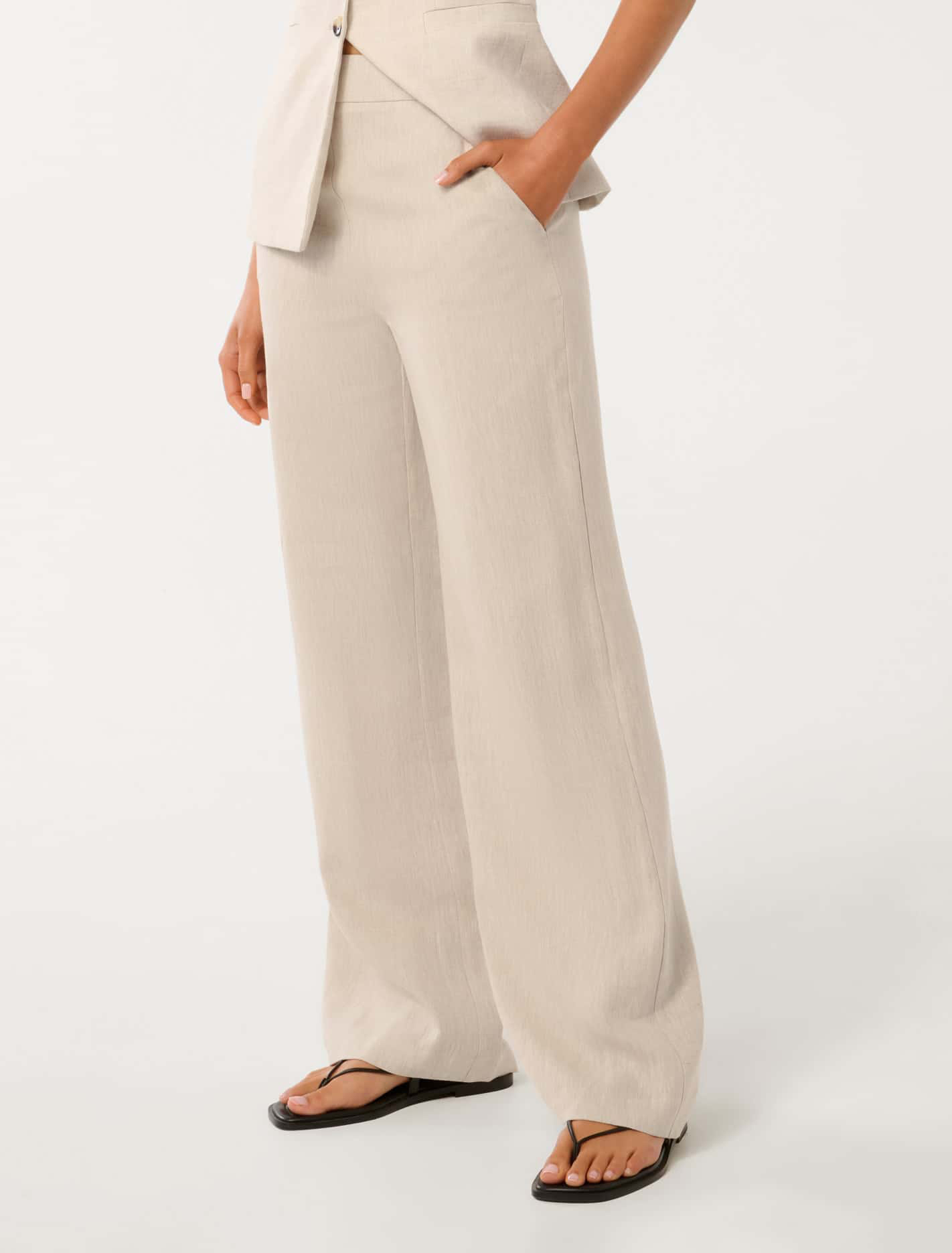 Martha Linen Wide-Leg Pants