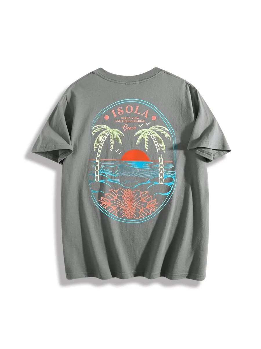 Letter & Palm Tree Print T-Shirt