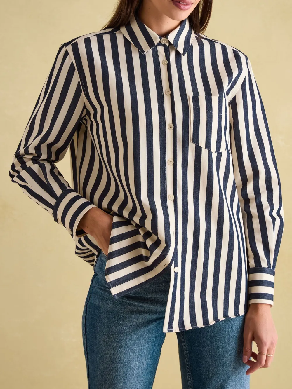 Daily Amilla Red & Cream Stripe Shirt