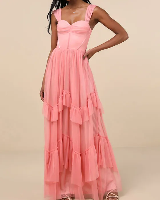 Stunning Personality Sage Green Mesh Off-the-Shoulder Maxi Dress