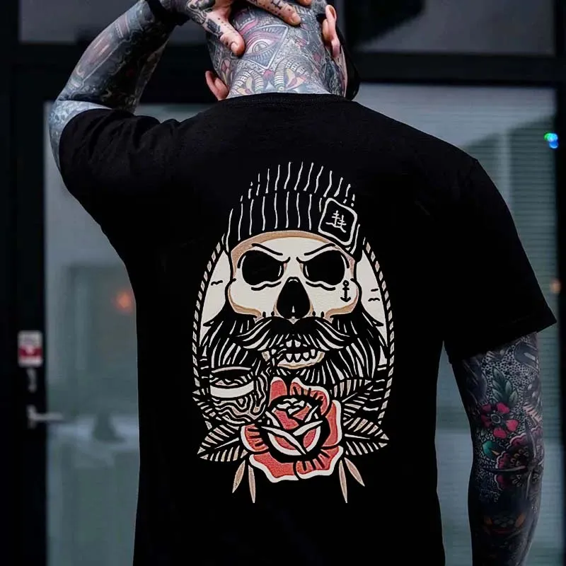 Bearded Skull Printed Men's T-shirt