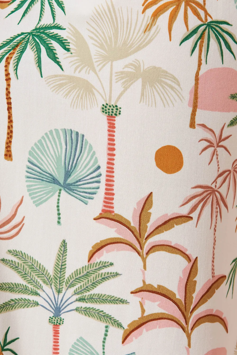 White Based Tropical Print Wide Leg Jumpsuit