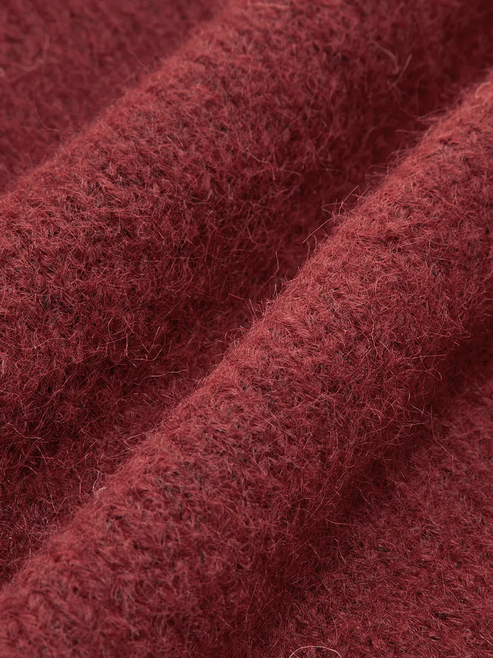 Plain Round Neck Sweater With Detachable Scarf