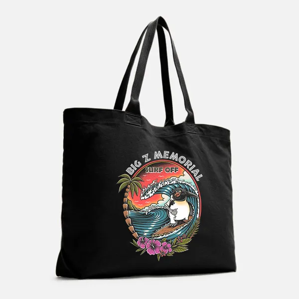 Beach Surfing Printed Canvas Bag