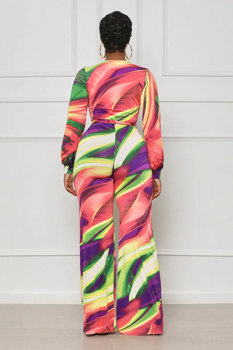 Vibrant Swirl Jumpsuit (Green Multi)-FINAL SALE