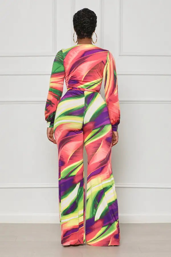 Vibrant Swirl Jumpsuit (Green Multi)-FINAL SALE