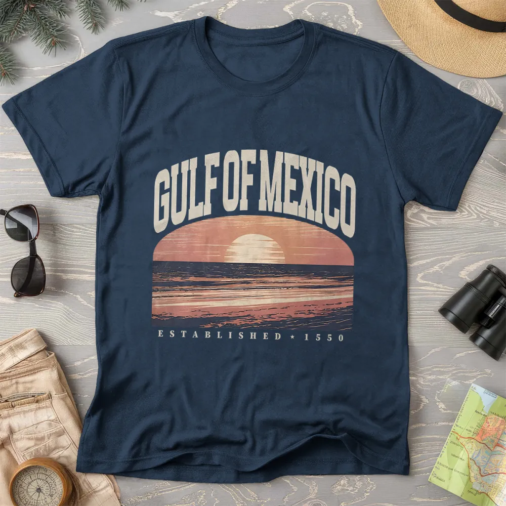 Gulf Of Mexico Varsity Sunset Comfort Colors T-Shirt