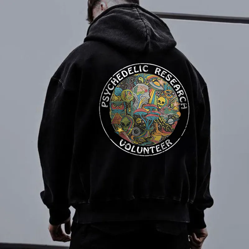 Psychedelic Research Volunteer Printed Men's Hoodie