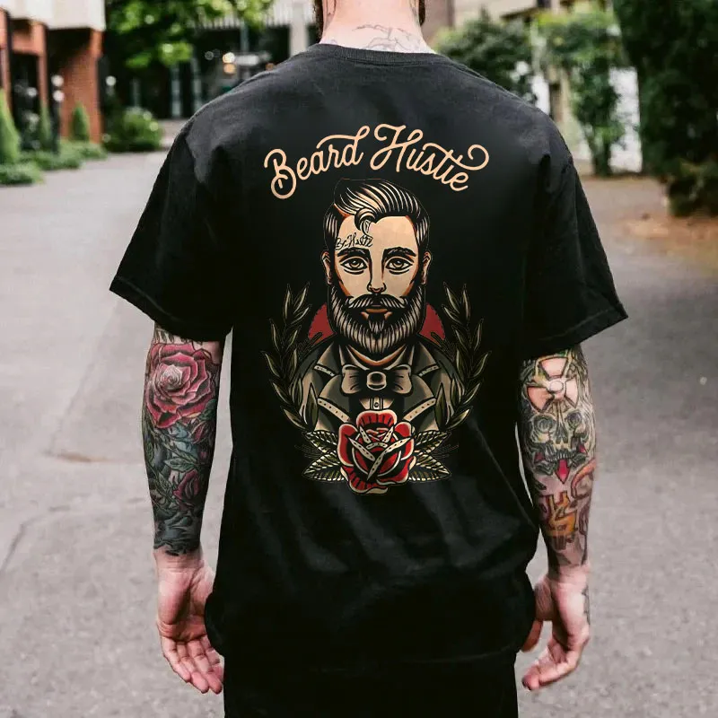 Beard Hustle Print Men's T-shirt
