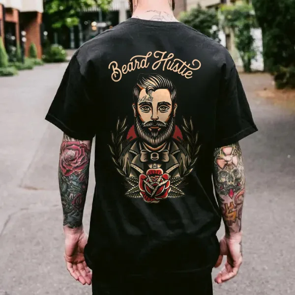 Beard Hustle Print Men's T-shirt