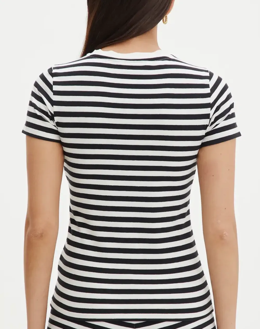 Stripe Cotton Fitted Tee