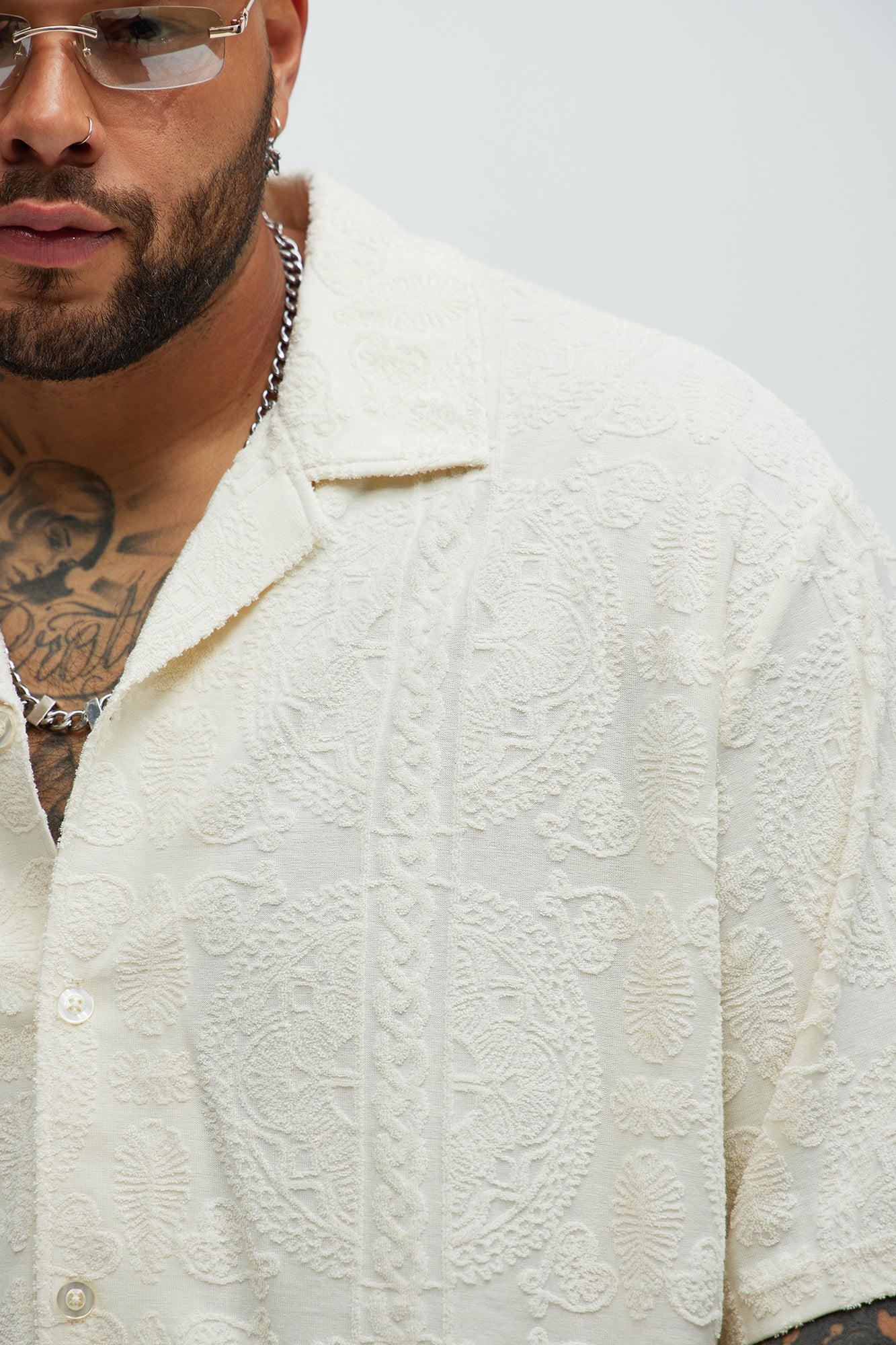 Link Textured Shirt - Cream