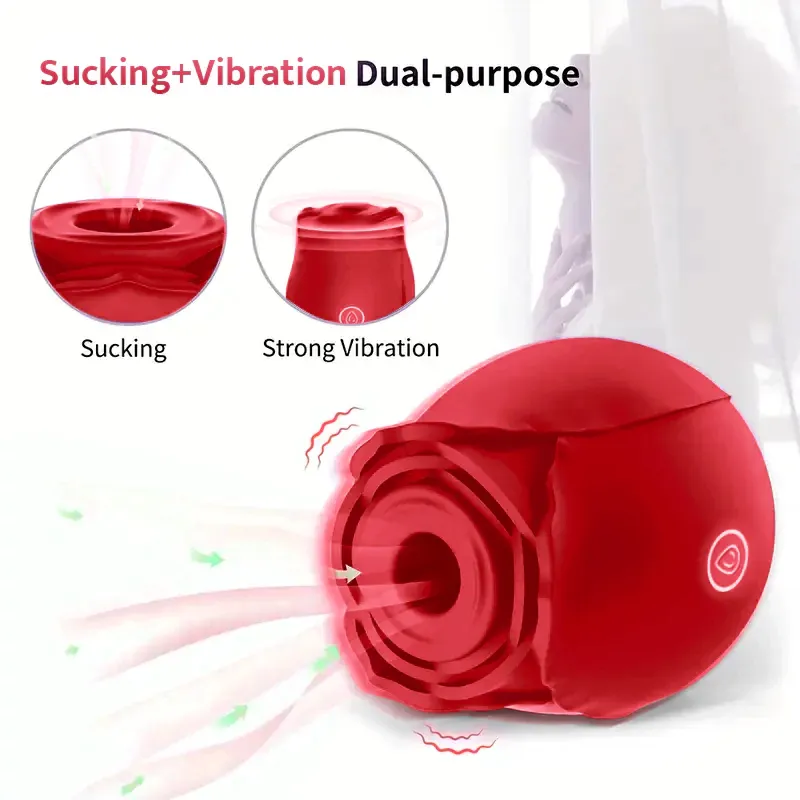 Red Rose Toy Vibrator Classic Sucking Vibrator 10 Frequency