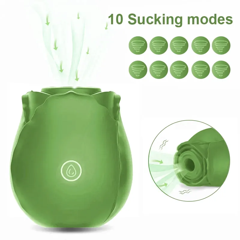 Matcha Green Rose Toy Vibrator Classic Sucking Vibrator 10 Frequency