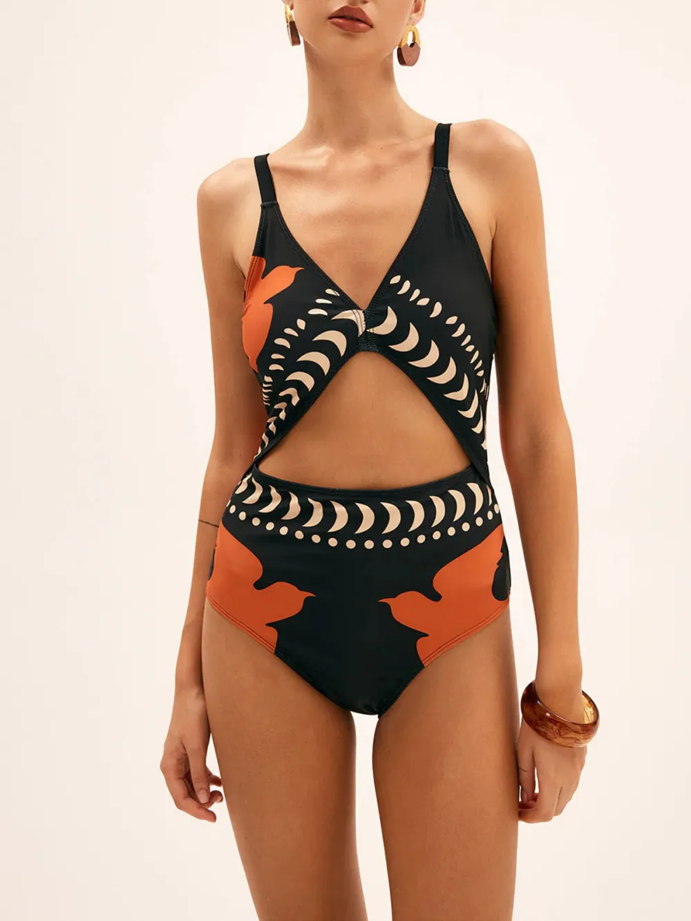 Cutout Front Spaghetti Strap One-Piece Swimsuit