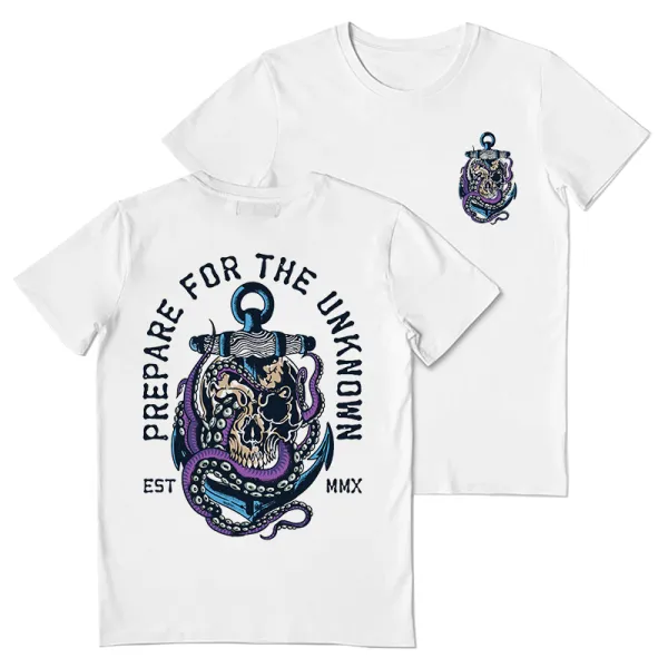 Prepare For The Unknown Skull Print Casual T-shirt