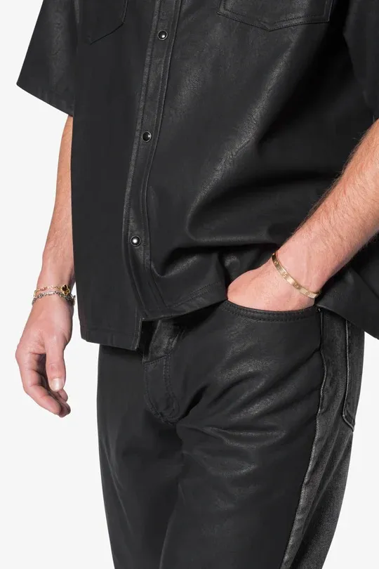 LEATHER S/S SHIRT