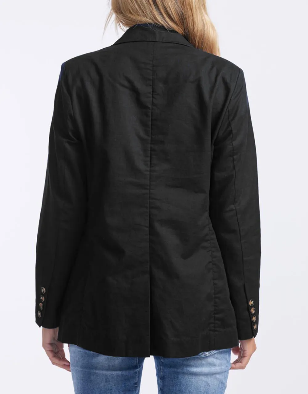 Portofino Linen Blazer - Black