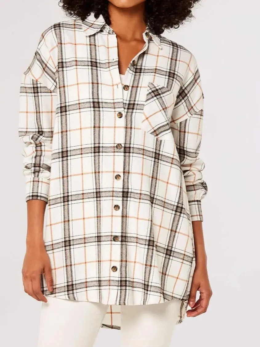 Oversized Cotton Check Shirt