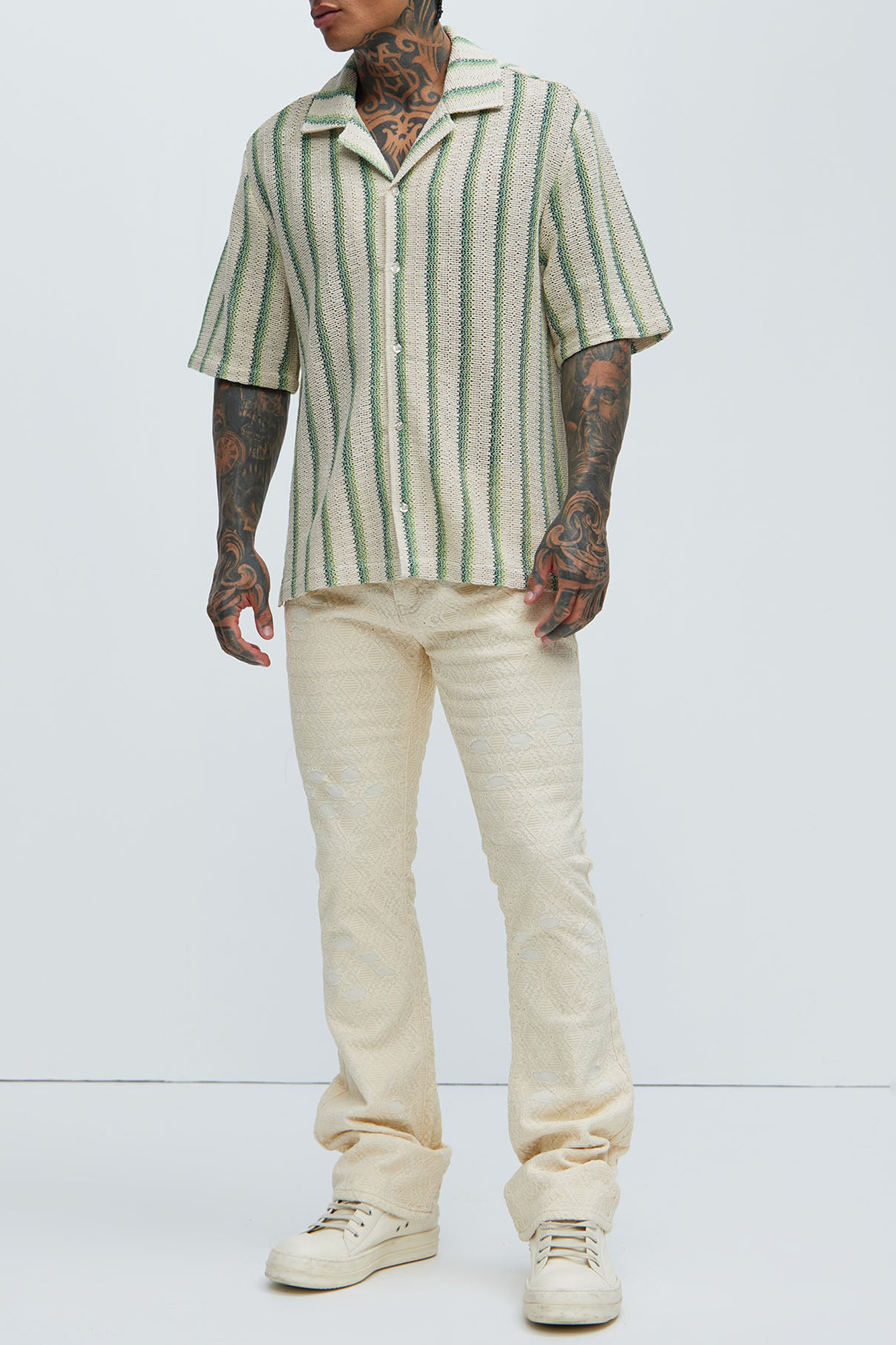 Peyton Textured Shirt - Green/combo