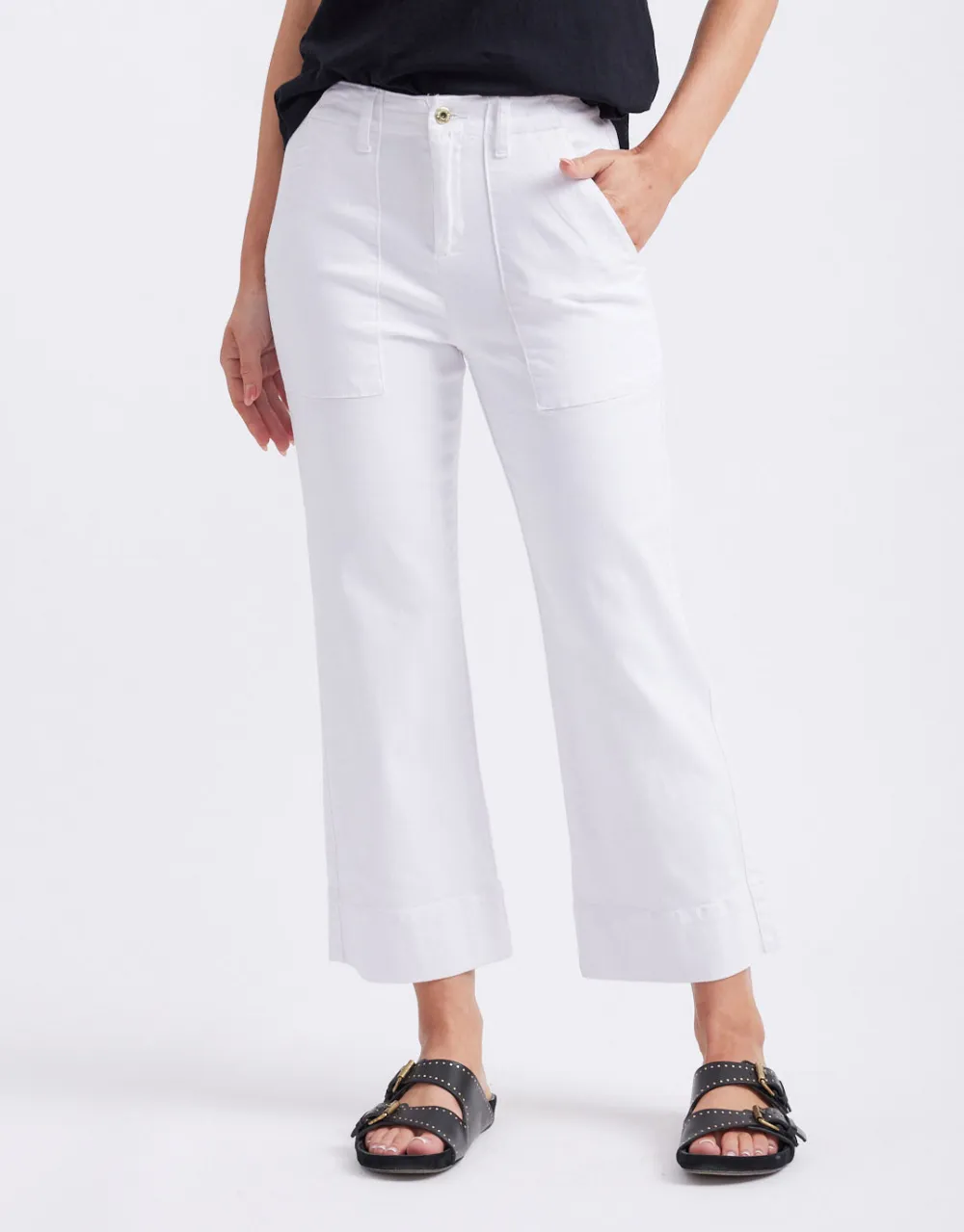 Celeste Wide Leg Jeans - Snow White