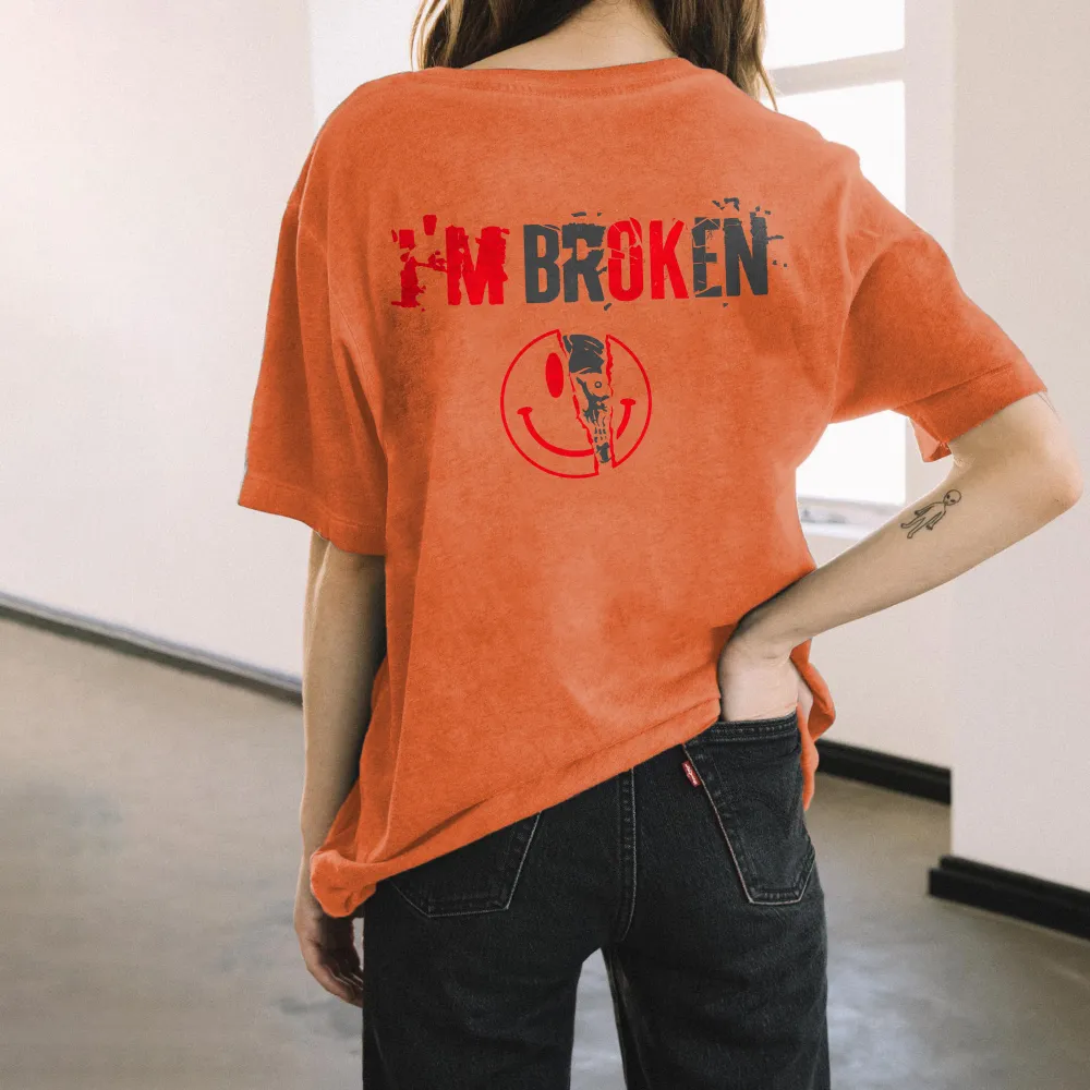 Vintage I'm Broken Skull Women's Monogram T-shirt