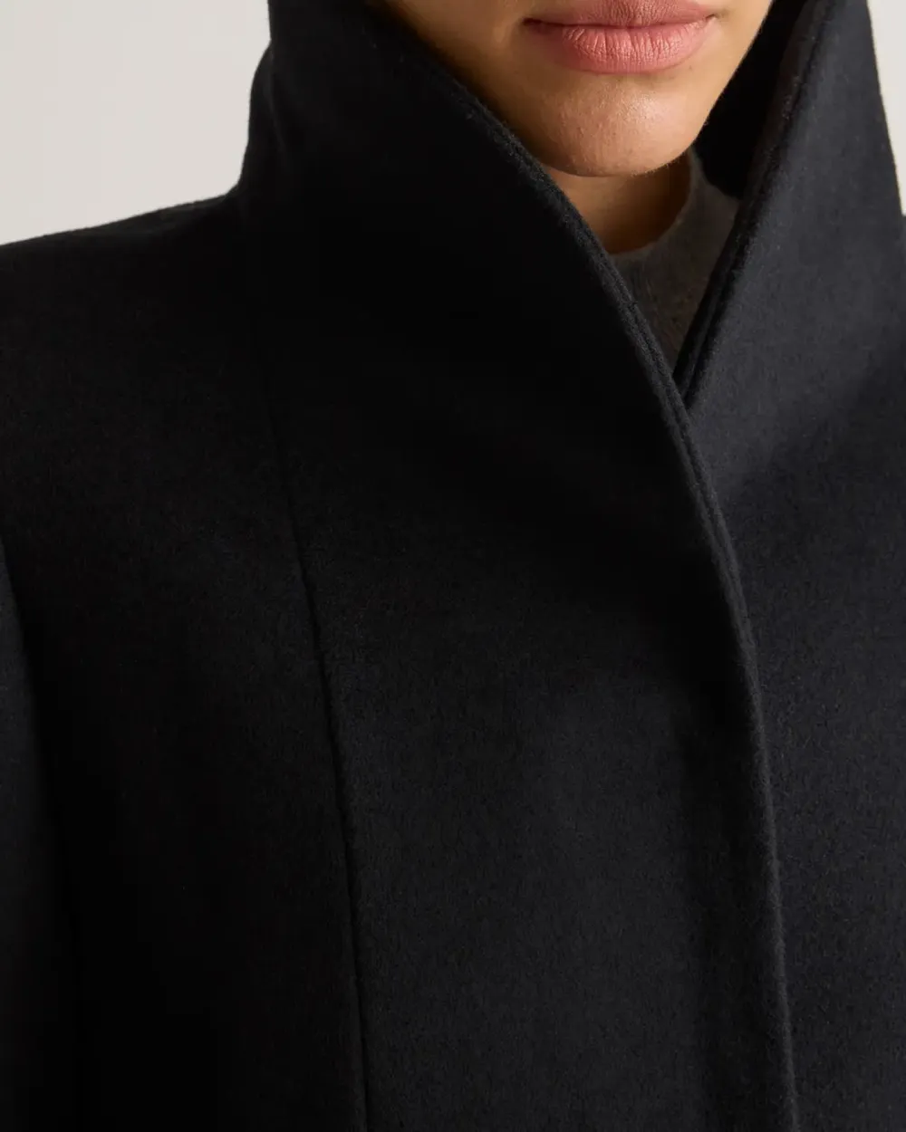 Stylish Shawl Collar Wool Long Cocoon Coat