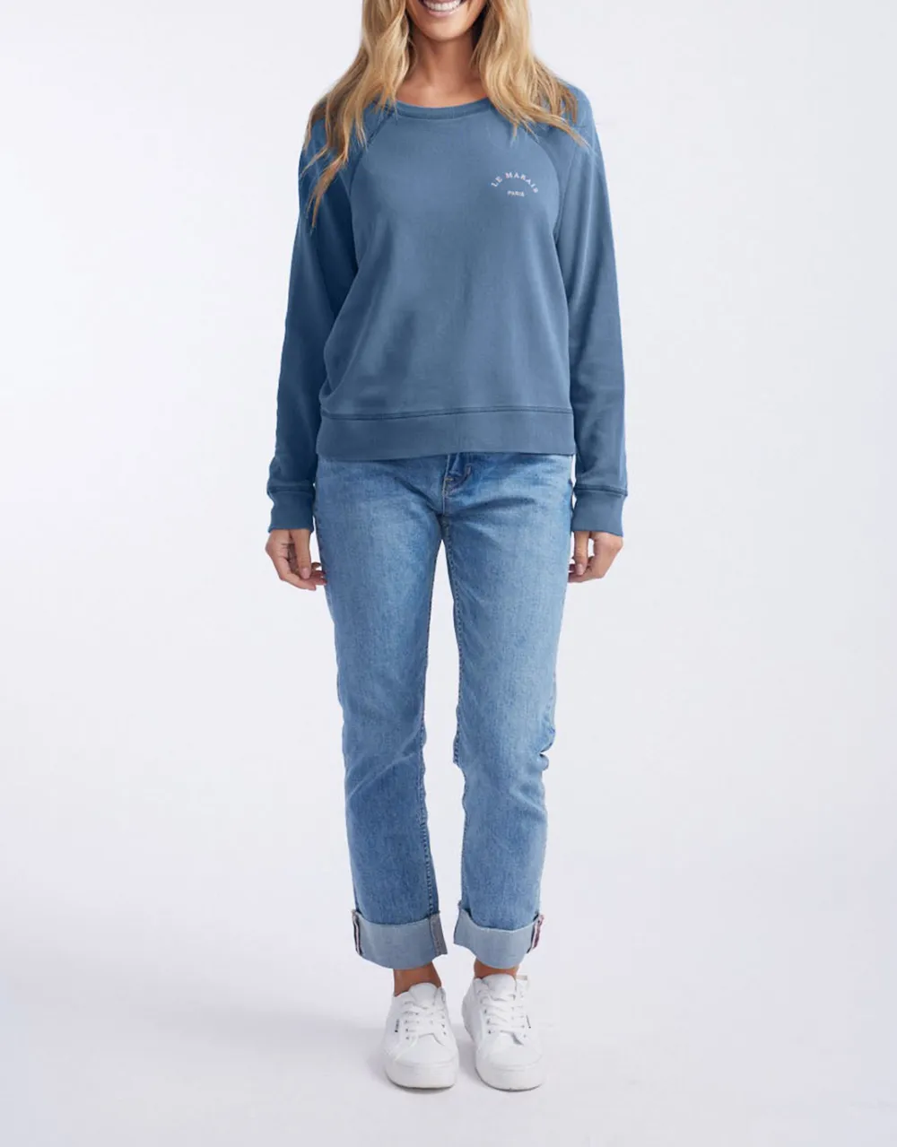 Le Marais Paris Sweat - Washed Slate/Sorbet