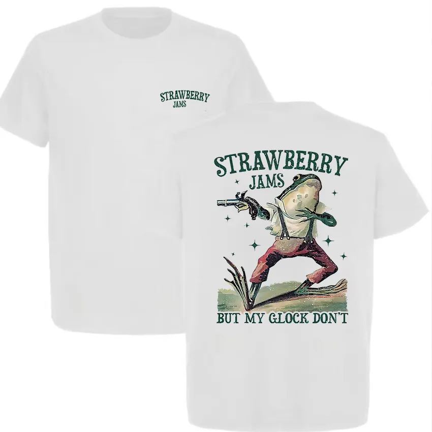 Strawberry Jams But My Glock Don't Printed Men's T-shirt