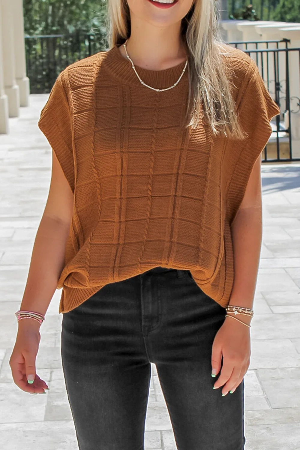 Brown Waffle Sweater